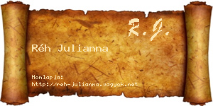 Réh Julianna névjegykártya